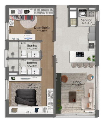 Imagem Apartamento com 2 Quartos à Venda, 65 m² em Tristeza - Porto Alegre