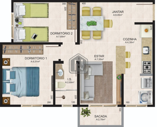 Imagem Imóvel com 2 Quartos à Venda, 51 m² em Santa Felicidade - Cascavel