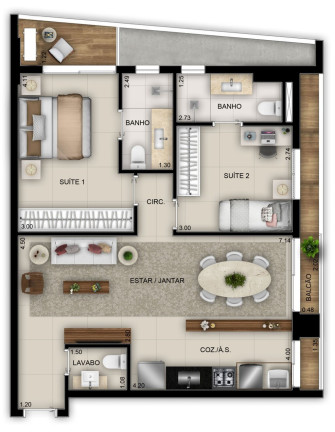 Imagem Apartamento com 2 Quartos à Venda, 74 m² em Setor Marista - Goiânia