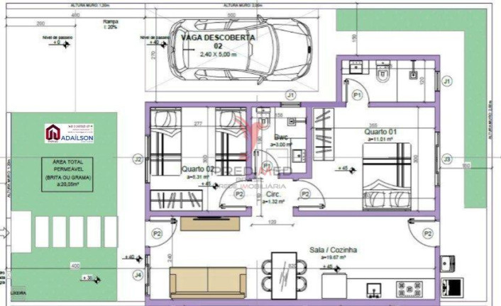 Imagem Casa com 2 Quartos à Venda, 60 m² em Bela Vista - Palhoça