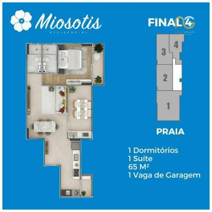Imagem Apartamento com 1 Quarto à Venda, 65 m² em Balneário Flórida - Praia Grande Imagem Apartamento com 1 Quarto à Venda, 65 m² em Balneário Flórida - Praia Grande