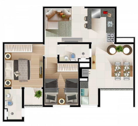 Imagem Apartamento com 2 Quartos à Venda, 57 m² em Jardim Oswaldo Cruz - São José Dos Campos