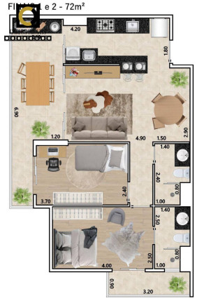Apartamento com 2 Quartos à Venda, 72 m² em Vila Mathias - Santos