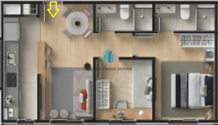 Imagem Apartamento com 2 Quartos à Venda, 54 m² em Cidade Alta - Bento Gonçalves