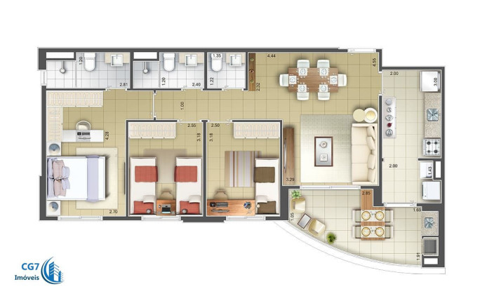Apartamento com 3 Quartos à Venda, 86 m² em Alphaville Empresarial - Barueri