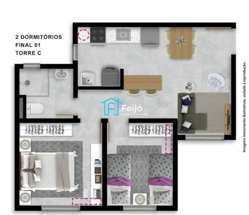 Imagem Apartamento com 1 Quarto à Venda, 24 m² em Hípica - Porto Alegre Imagem Apartamento com 1 Quarto à Venda, 24 m² em Hípica - Porto Alegre