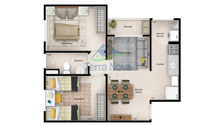 Imagem Apartamento com 2 Quartos à Venda, 48 m² em Residencial Alexandria - Várzea Paulista