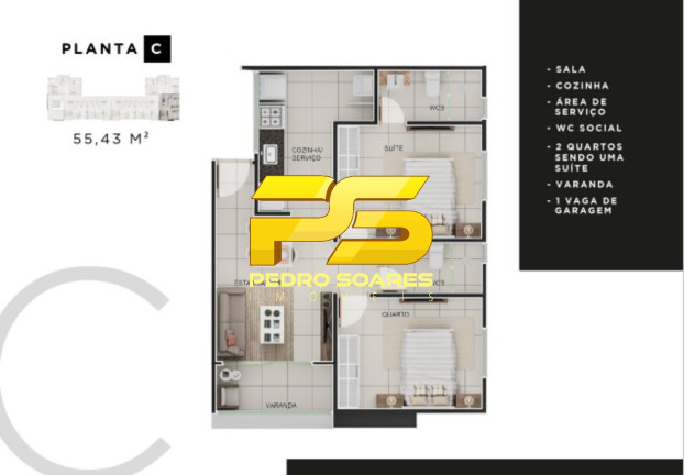 Imagem Apartamento com 2 Quartos à Venda, 52 m² em Jardim São Paulo - João Pessoa Imagem Apartamento com 2 Quartos à Venda, 52 m² em Jardim São Paulo - João Pessoa