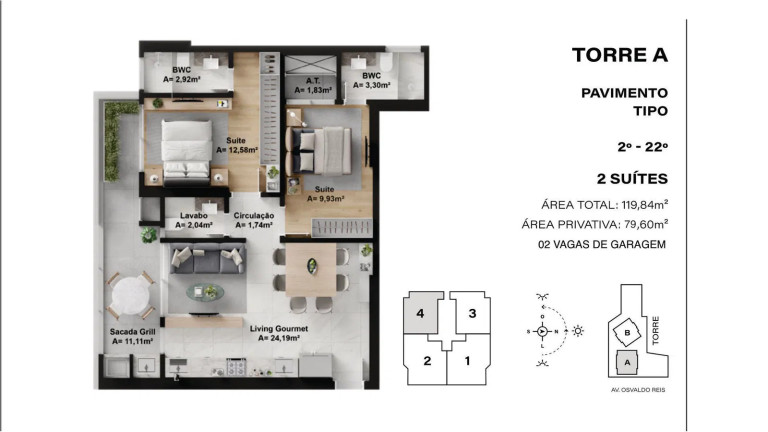 Imagem Apartamento com 2 Quartos à Venda, 79 m² em Praia Brava - Itajaí