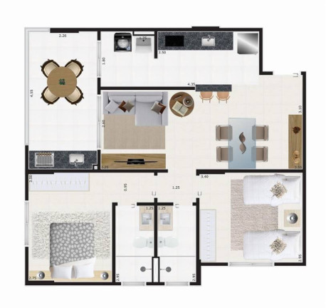 Imagem Apartamento com 2 Quartos à Venda, 75 m² em Centro - Mongagua