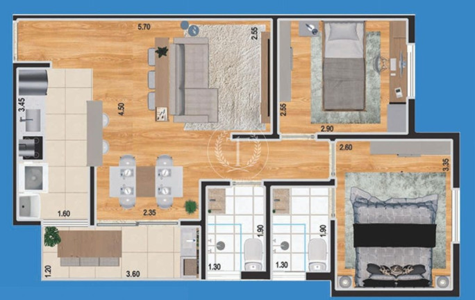 Imagem Apartamento com 2 Quartos à Venda, 54 m² em Utinga - Santo André