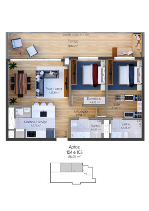 Imagem Imóvel com 2 Quartos à Venda, 84 m² em Moura - Gramado