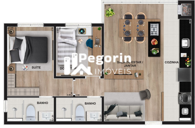 Imagem Apartamento com 2 Quartos à Venda, 48 m² em Centro - Pinhais