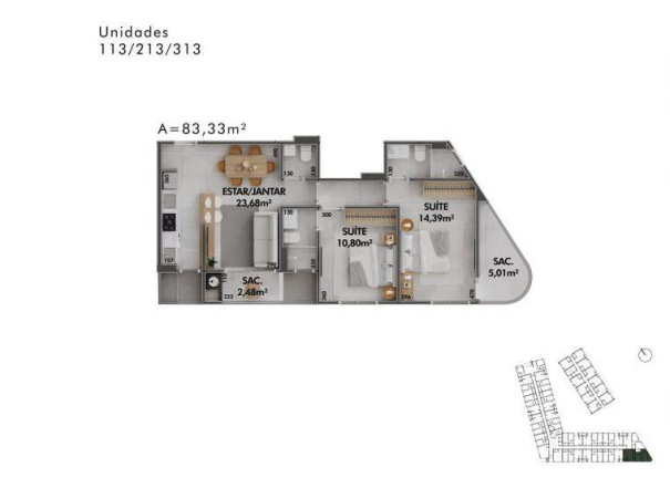 Apartamento com 2 Quartos à Venda, 79 m² em Cachoeira Do Bom Jesus - Florianópolis