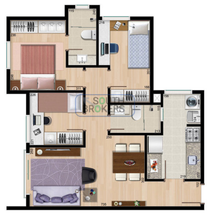 Imagem Apartamento com 3 Quartos à Venda, 61 m² em Portão - Curitiba Imagem Apartamento com 3 Quartos à Venda, 61 m² em Portão - Curitiba