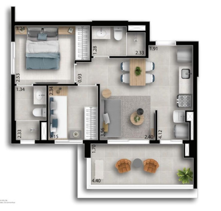 Foto do imóvel Apartamento com 2 Quartos à Venda, 41 m² em Centro - Osasco