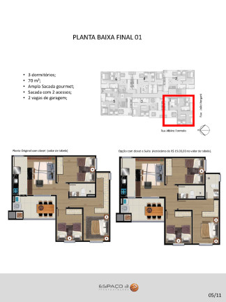 Imagem Apartamento com 2 Quartos à Venda, 55 m² em Cruzeiro - Caxias Do Sul