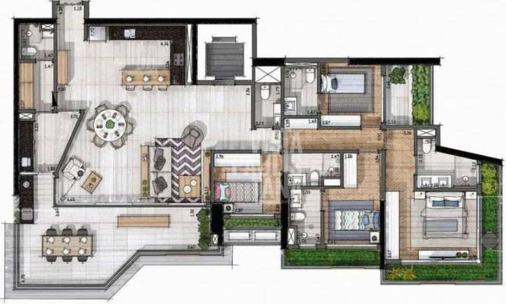 Imagem Apartamento com 4 Quartos à Venda, 195 m² em Brooklin - São Paulo Imagem Apartamento com 4 Quartos à Venda, 195 m² em Brooklin - São Paulo