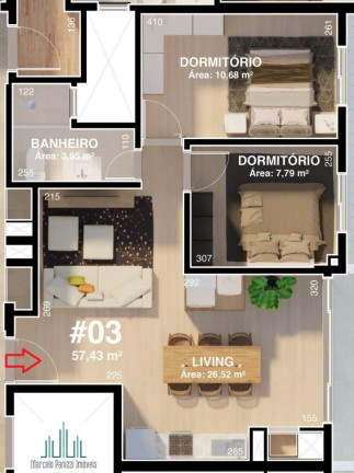 Imagem Apartamento com 2 Quartos à Venda, 57 m² em Borgo - Bento Gonçalves