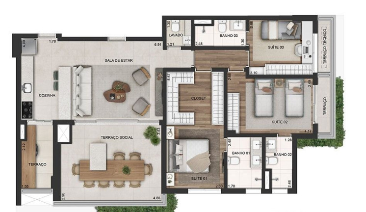 Apartamento com 4 Quartos à Venda, 149 m² em Moema - São Paulo