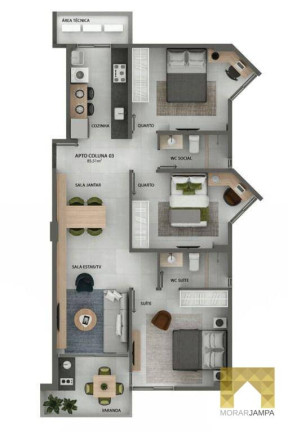 Imagem Apartamento com 3 Quartos à Venda, 85 m² em Jardim Cidade Universitária - João Pessoa Imagem Apartamento com 3 Quartos à Venda, 85 m² em Jardim Cidade Universitária - João Pessoa