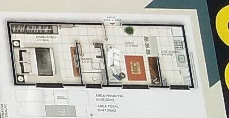 Imagem Apartamento com 1 Quarto à Venda, 35 m² em Camobi - Santa Maria
