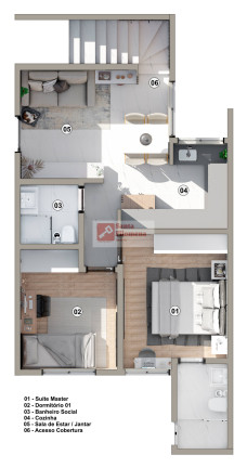Imagem Cobertura com 2 Quartos à Venda, 104 m² em Santa Maria - Santo André