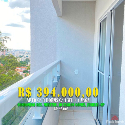 Apartamento com 3 Quartos à Venda, 54 m² em Jardim Carlos Gomes - Jundiaí