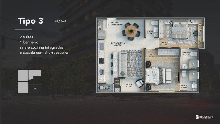 Imagem Apartamento com 3 Quartos à Venda, 69 m² em Morretes - Itapema