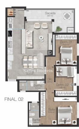 Imagem Apartamento com 3 Quartos à Venda, 106 m² em São Pelegrino - Caxias Do Sul