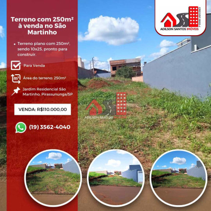 Terreno à Venda, 250 m² em Jardim Residencial San Martinho - Pirassununga