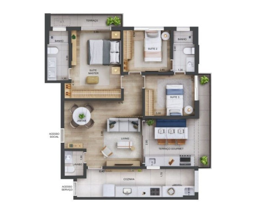 Apartamento com 3 Quartos à Venda, 96 m² em Jardim Guedala - São Paulo