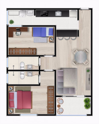 Apartamento com 2 Quartos à Venda, 65 m² em Centro - Taubaté