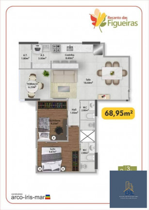 Imagem Apartamento com 2 Quartos à Venda, 65 m² em Guilhermina - Praia Grande
