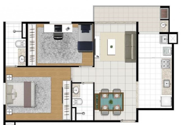Imagem Apartamento com 1 Quarto à Venda, 49 m² em Alphaville - Barueri