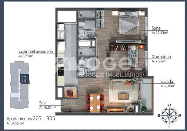 Imagem Apartamento com 2 Quartos à Venda, 67 m² em Moura - Gramado Imagem Apartamento com 2 Quartos à Venda, 67 m² em Moura - Gramado
