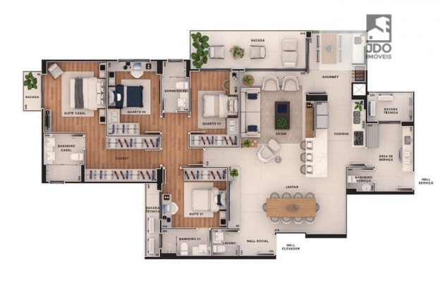 Imagem Apartamento com 4 Quartos à Venda, 188 m² em Mossunguê - Curitiba Imagem Apartamento com 4 Quartos à Venda, 188 m² em Mossunguê - Curitiba
