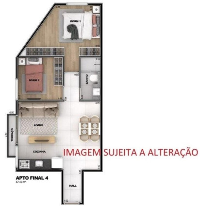 Imagem Apartamento com 2 Quartos à Venda, 47 m² em Santa Teresinha - São Paulo