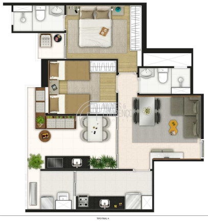 Imagem Apartamento com 2 Quartos à Venda, 68 m² em Boqueirão - Santos Imagem Apartamento com 2 Quartos à Venda, 68 m² em Boqueirão - Santos
