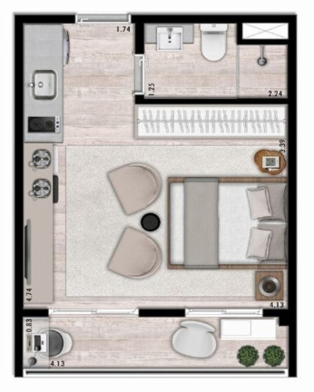 Imagem Imóvel com 1 Quarto à Venda, 26 m² em Liberdade - São Paulo