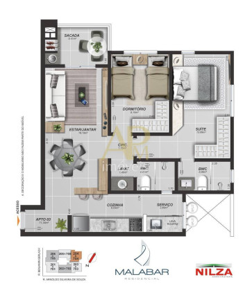 Imagem Apartamento com 3 Quartos à Venda, 82 m² em Distrito Industrial - São José