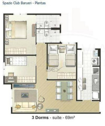 Imagem Apartamento com 2 Quartos à Venda, 60 m² em Vila Iracema - Barueri