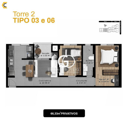 Imagem Apartamento com 2 Quartos à Venda, 66 m² em Comerciário - Criciúma Imagem Apartamento com 2 Quartos à Venda, 66 m² em Comerciário - Criciúma