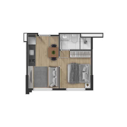 Imagem Apartamento com 2 Quartos à Venda, 34 m² em Centro - Curitiba