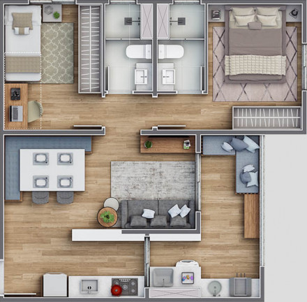 Imagem Apartamento com 2 Quartos à Venda, 55 m² em São Pedro - Osasco