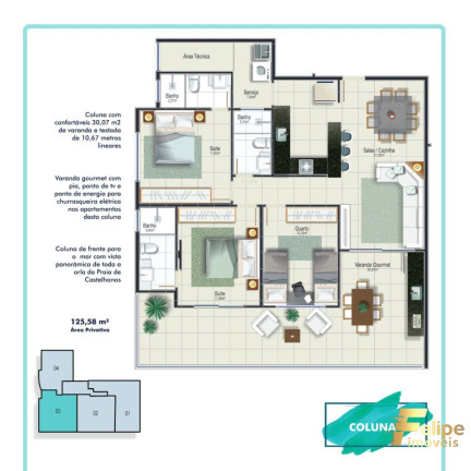 Imagem Imóvel com 3 Quartos à Venda, 125 m² em Praia De Castelhanos - Anchieta