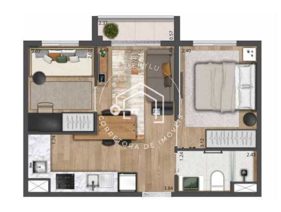 Imagem Apartamento com 2 Quartos à Venda, 36 m² em Moema - São Paulo