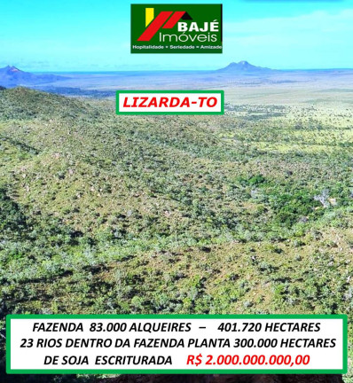Fazenda à Venda, 401.720 m² em Goiânia