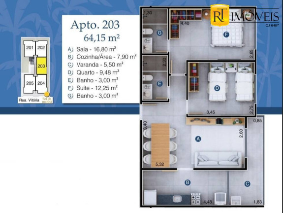 Imagem Apartamento com 2 Quartos à Venda, 64 m² em Palmeiras - Cabo Frio Imagem Apartamento com 2 Quartos à Venda, 64 m² em Palmeiras - Cabo Frio