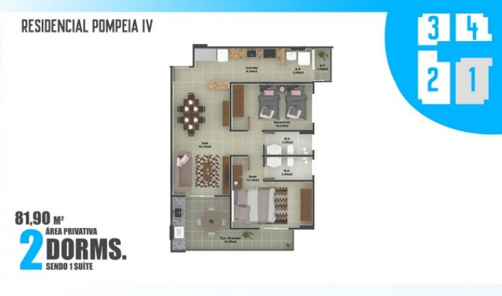 Imagem Apartamento com 2 Quartos à Venda, 81 m² em Ocian - Praia Grande